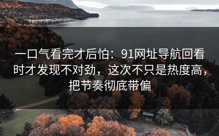 一口气看完才后怕:91网址导航回看时才发现不对劲,这次不只是热度高,把节奏彻底带偏